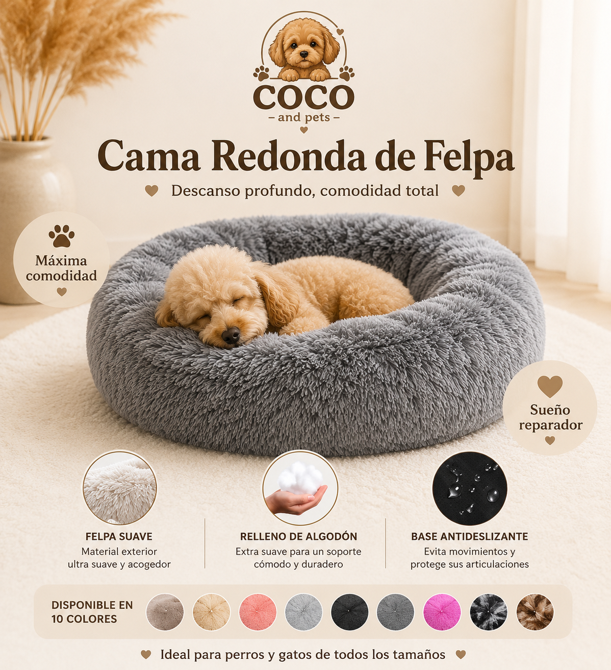 Cama Redonda Antiestrés kira
