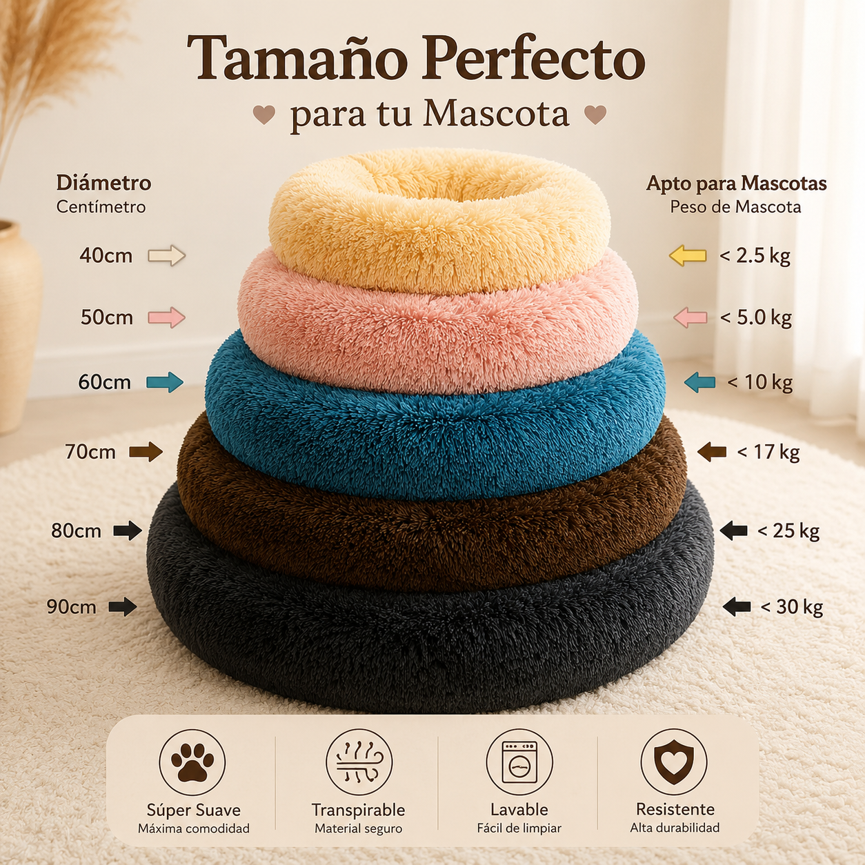 Cama Redonda Antiestrés kira