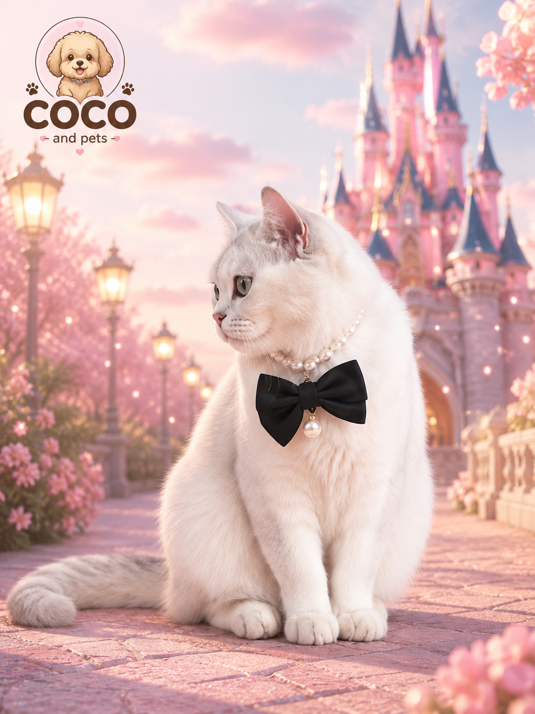 Collar de Perlas con Lazo para Perros y Gatos kira