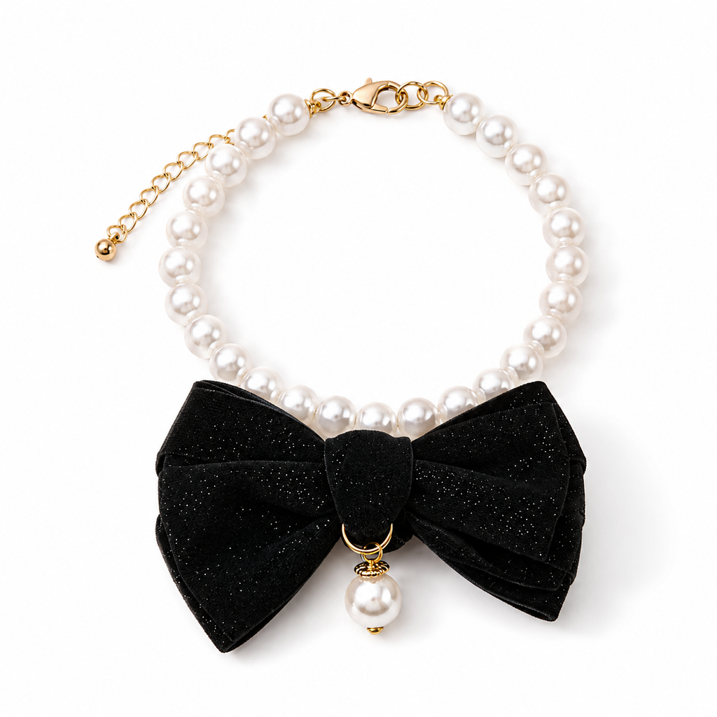 Collar de Perlas con Lazo para Perros y Gatos kira