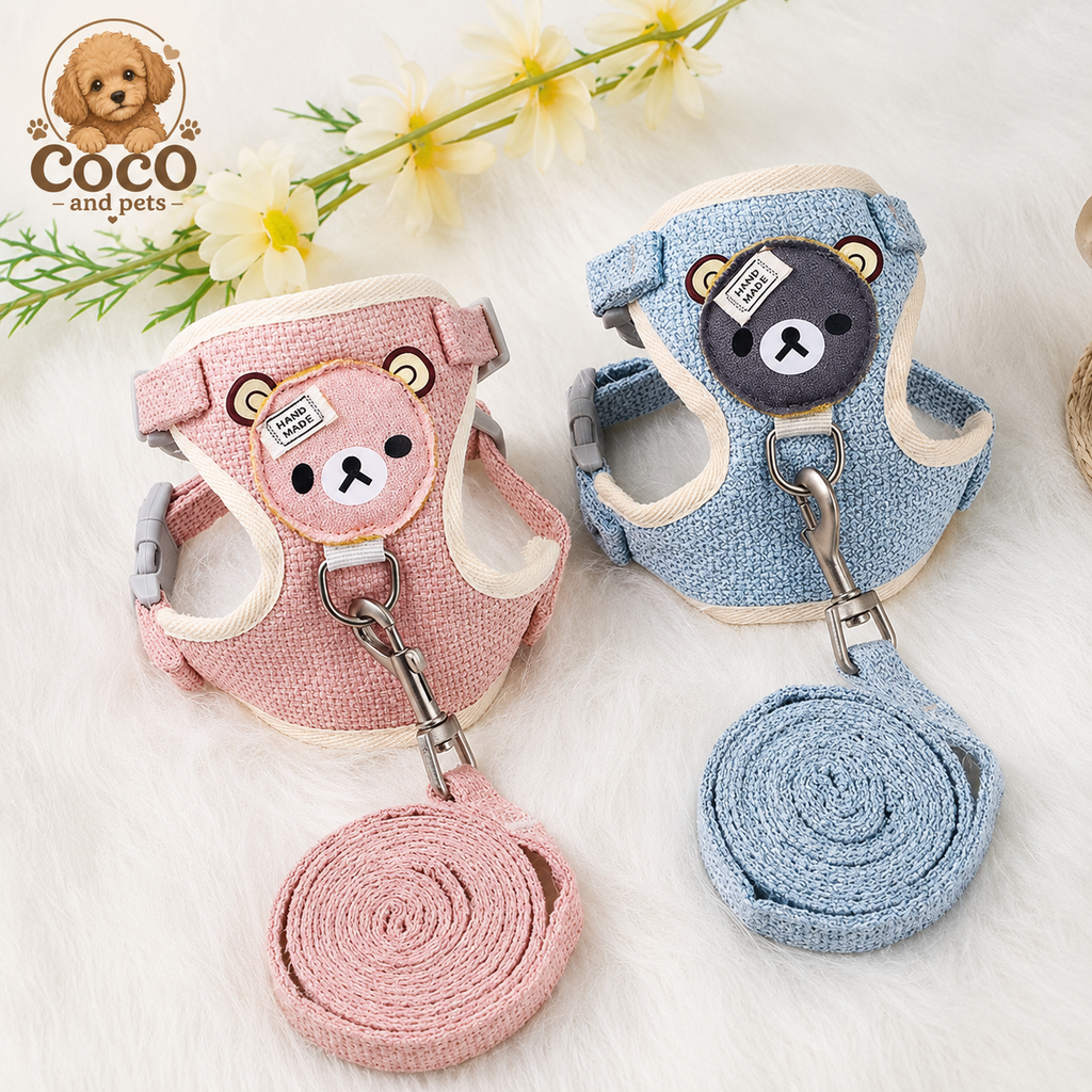 Arnés Ajustable para Perros y Gatos con Correa – Diseño Suave y Cómodo Alma