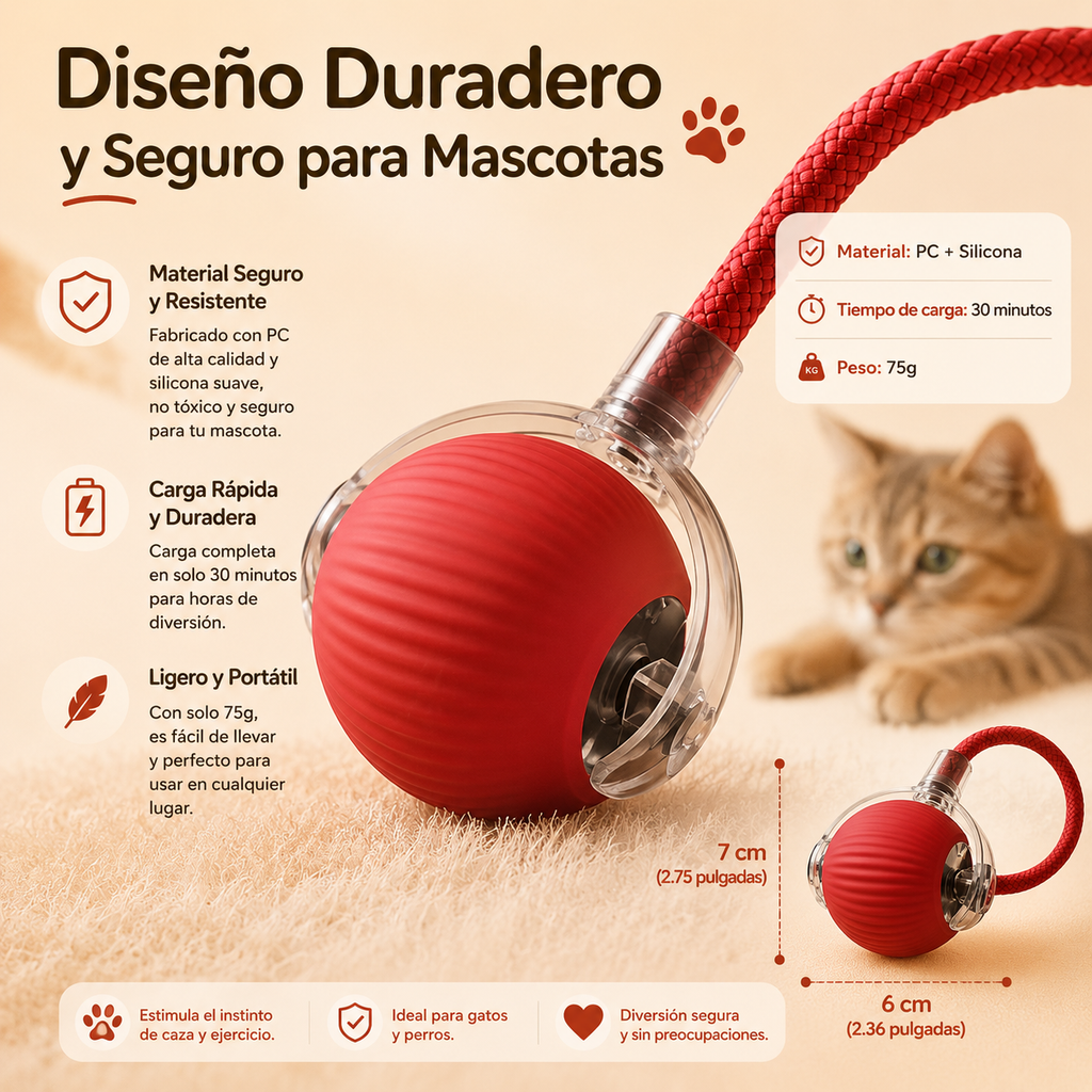 Pelota Inteligente Interactiva para Gatos