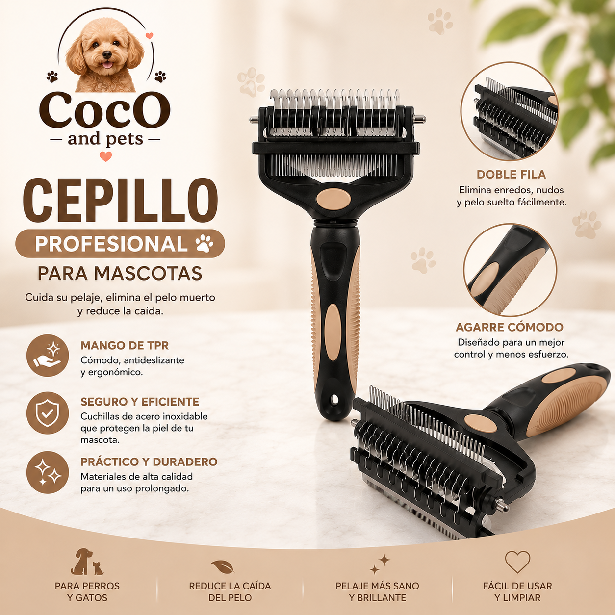 Cepillo Profesional Deslanador patric