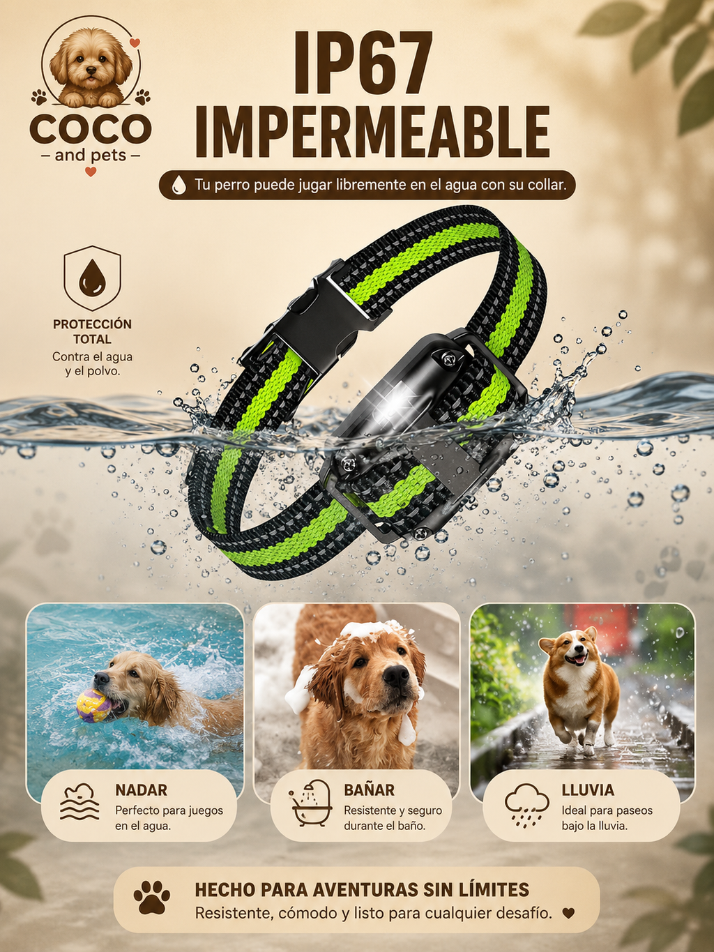 COLLAR LED IMPERMEABLE
