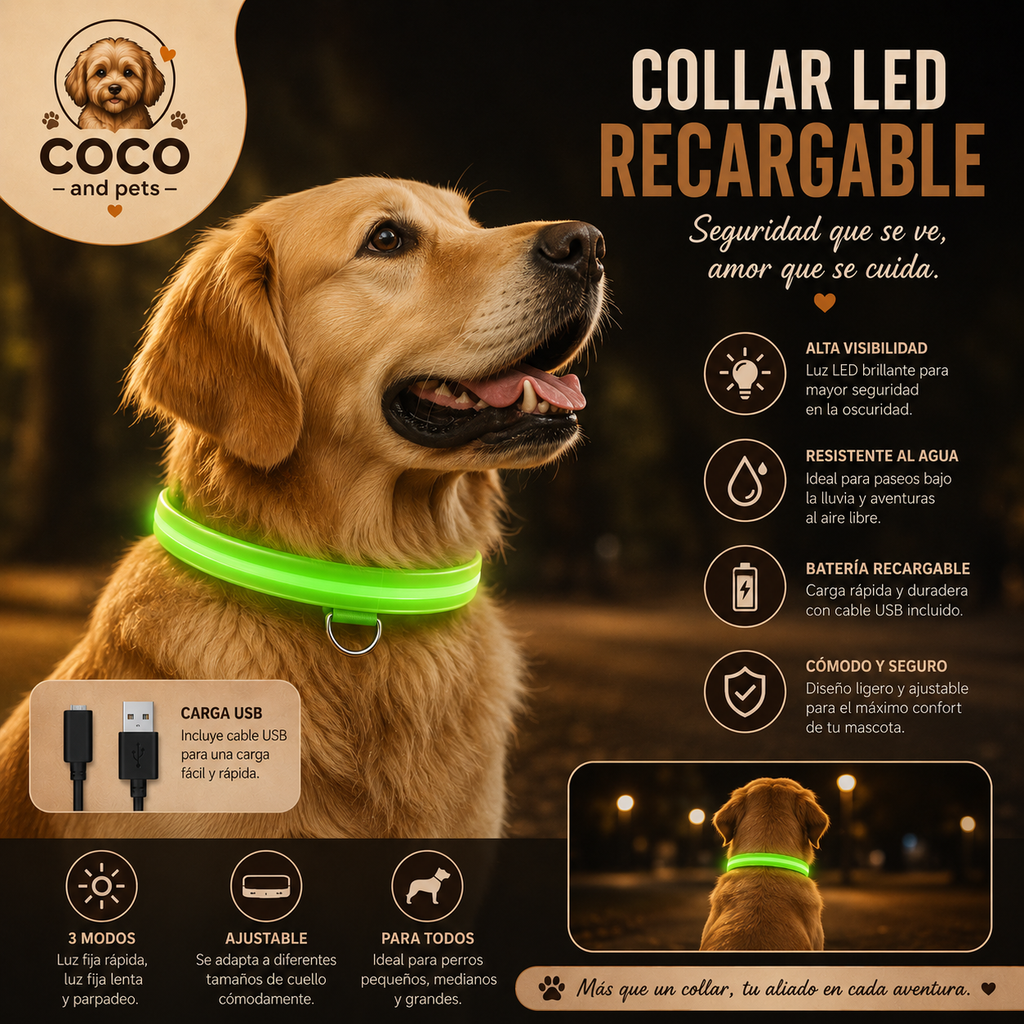 COLLAR LED RECARGABLE