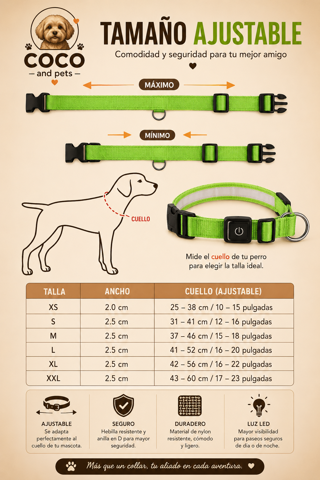 COLLAR LED RECARGABLE