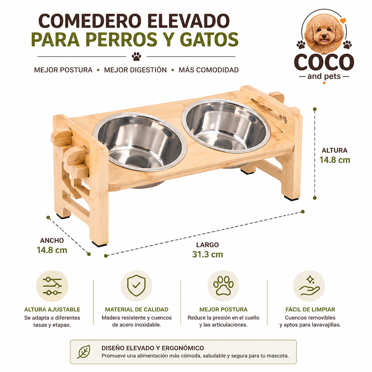 Mejora su Digestión con Nuestro Comedero Elevado