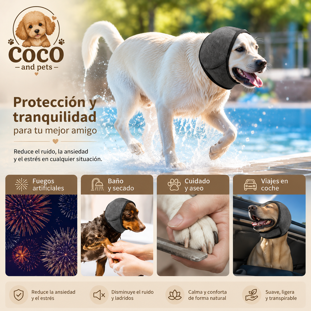Capucha Antiestrés para Perros