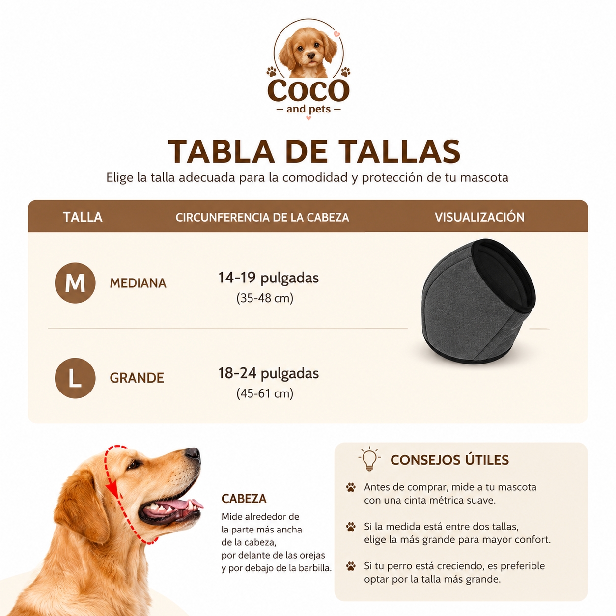 Capucha Antiestrés para Perros