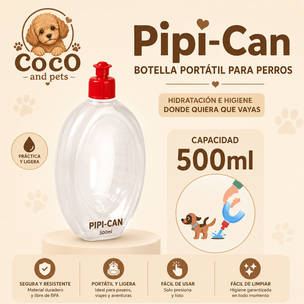 Pipi-Can 500ml  La Botella Imprescindible para Dueños Responsables