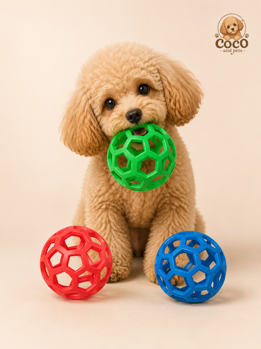 Pelota Interactiva Geométrica Lolo / Ideal para cachorros