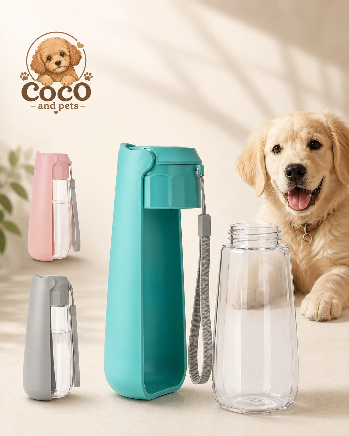 Botella Portátil de Agua plegable  para Perros Mateo  – 550 ml