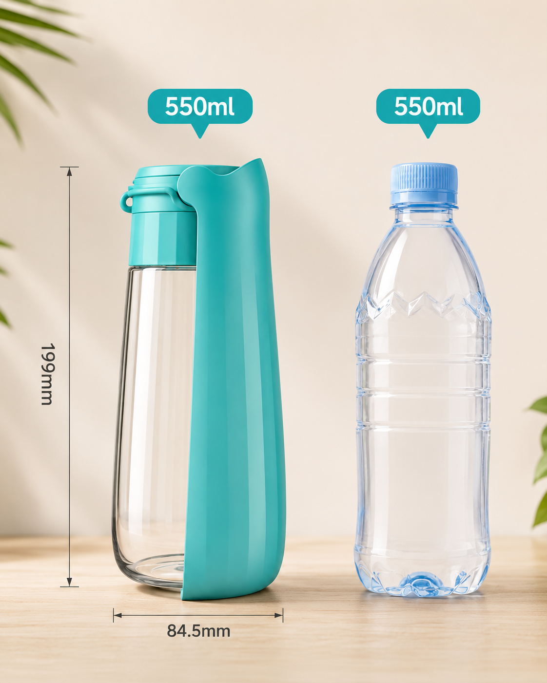Botella Portátil de Agua plegable  para Perros Mateo  – 550 ml