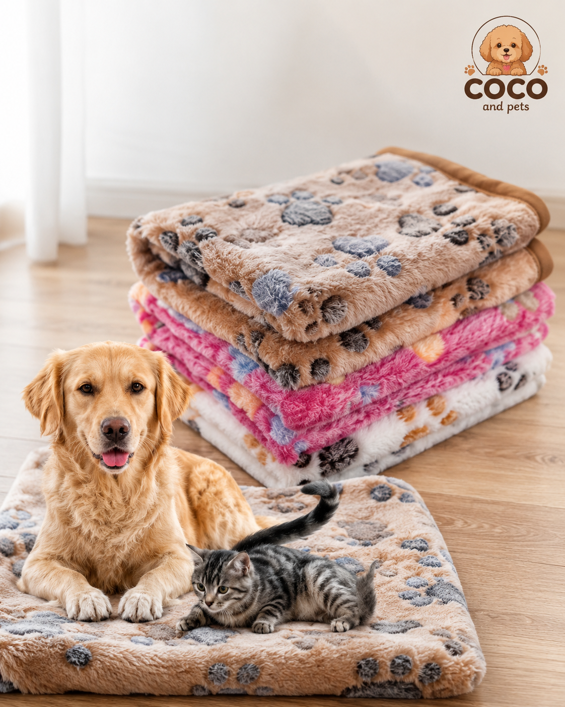 Manta coco Suave para Perros y Gatos | Cálida, Cómoda y Lavable