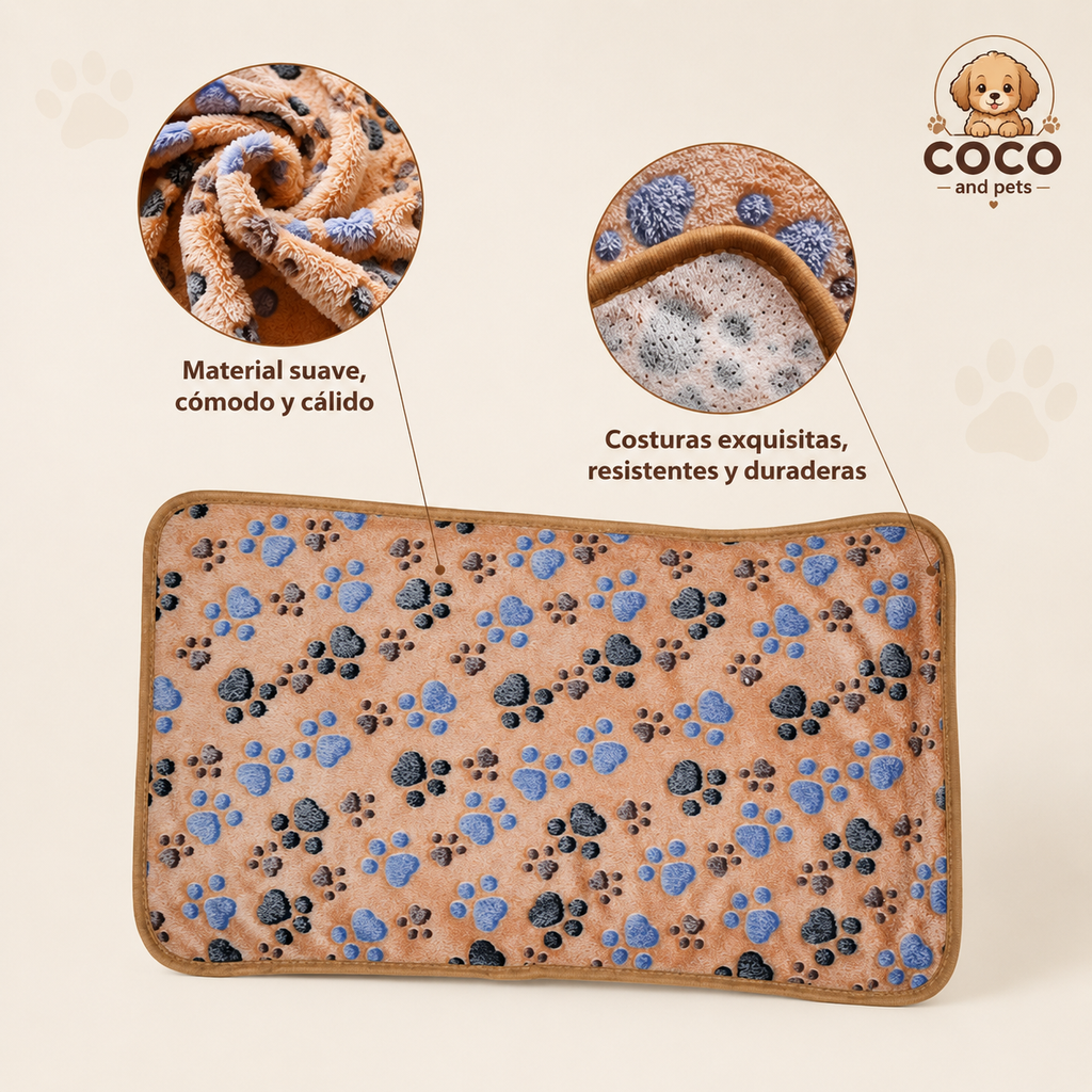 Manta coco Suave para Perros y Gatos | Cálida, Cómoda y Lavable