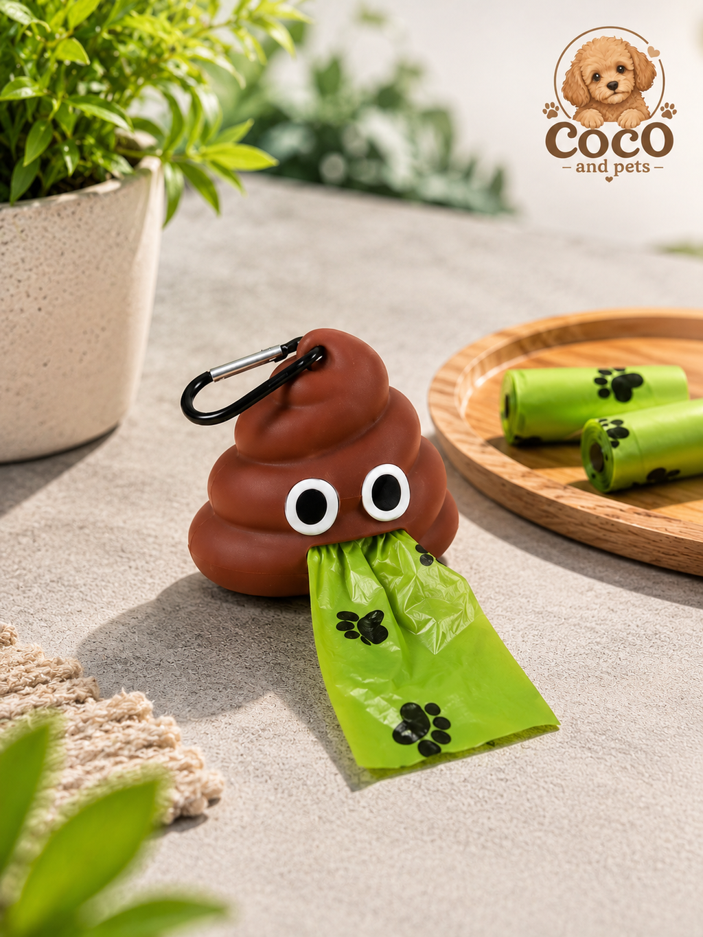 Dispensador de Bolsas para Excrementos coco