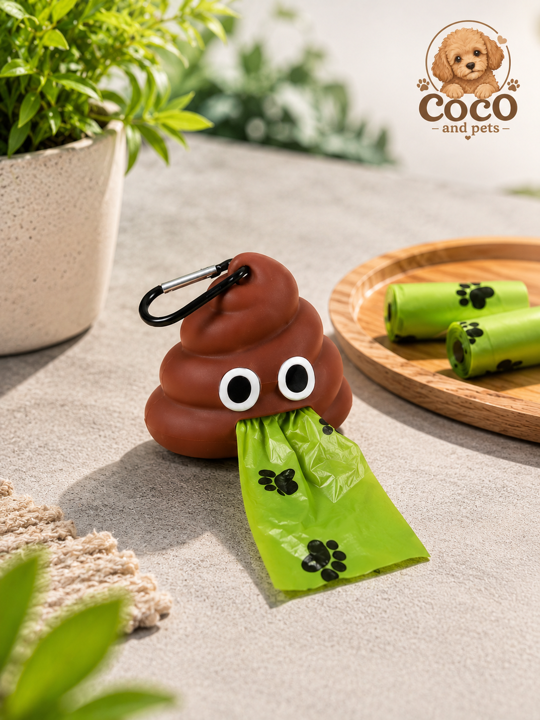 Dispensador de Bolsas para Excrementos coco
