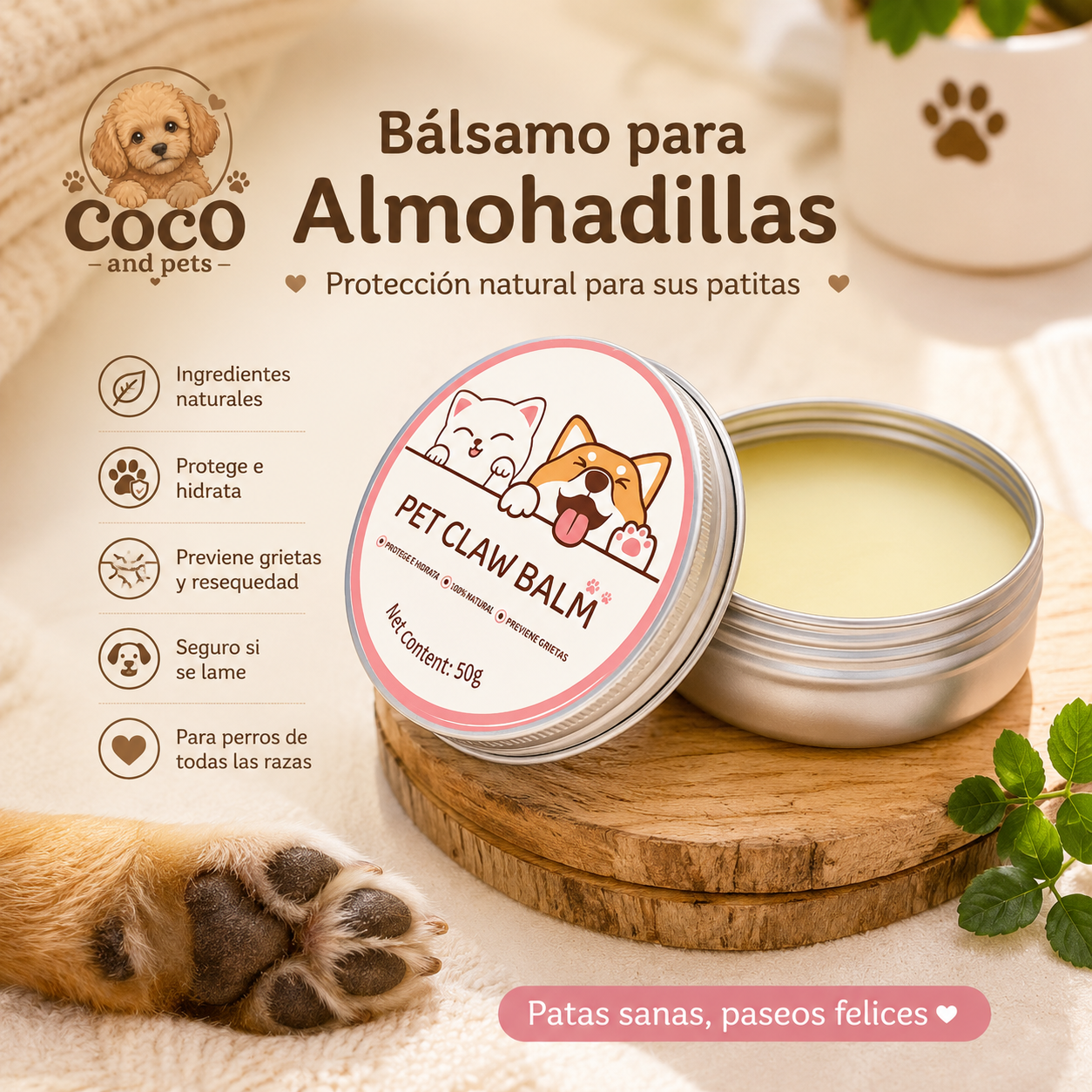 Bálsamo para Almohadillas de Perros y Gatos adri – 50 g