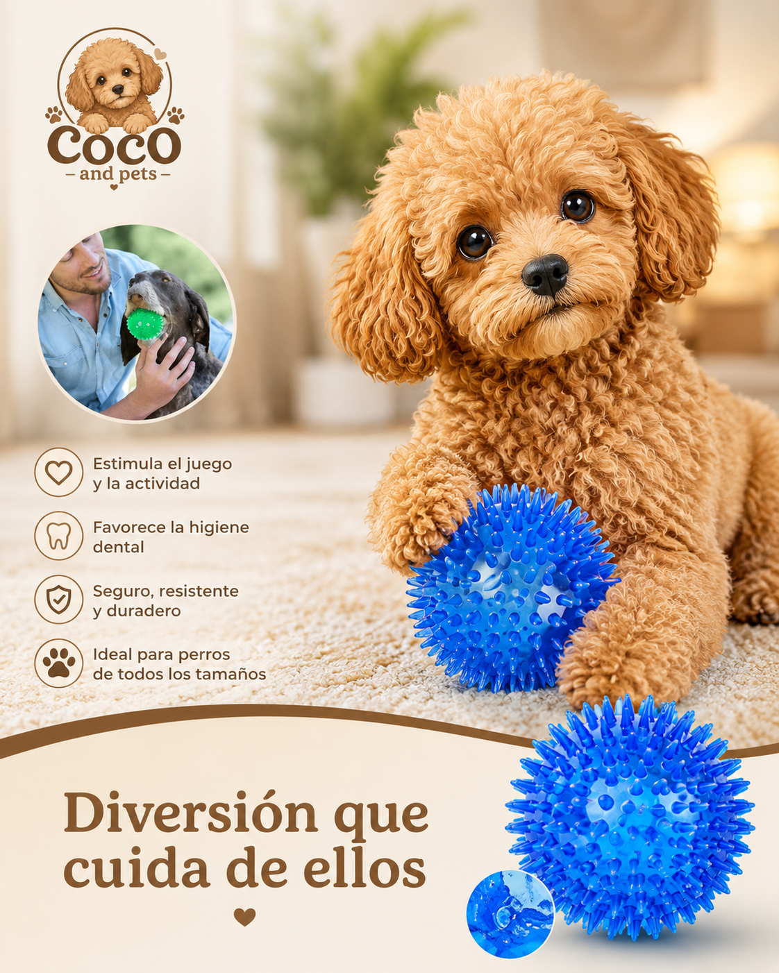 Pelota Interactiva Dental coco